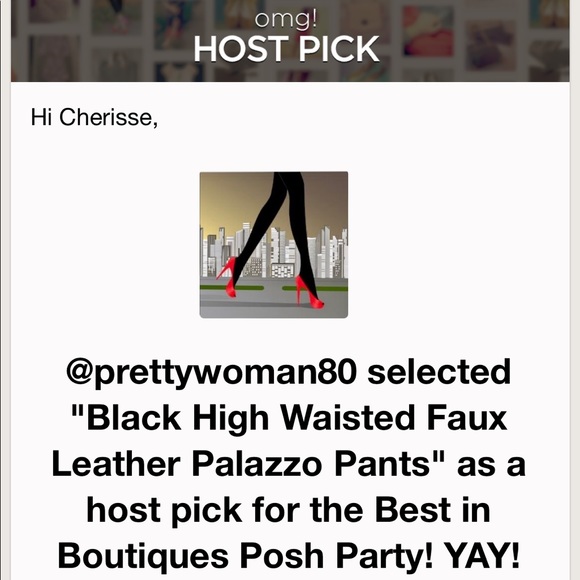 Black High Waisted Faux Leather Palazzo Pants (S) - Picture 4 of 11